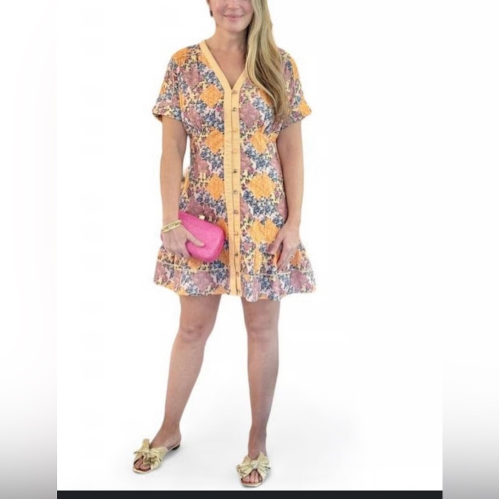 Anna Cate NWT  Clementine Aline Shirt Mini Dress in Peach Sunset S
Retail $324